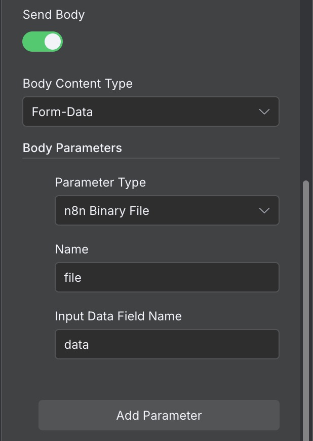 n8n Body Parameters setup